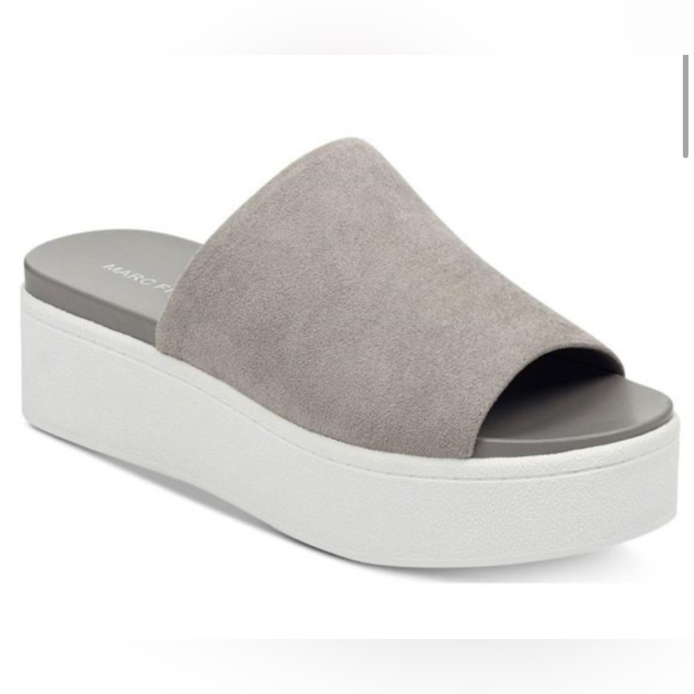 Marc Fisher - Kandis Gray Suede Platform Slip On Shoes Sz 9